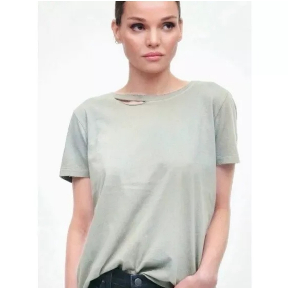 NWT || n:PHILANTHROPY || Cutout tshirt, sage green, short sleeves, sz xs